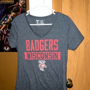 v neck wisconsin badgers t-shirt